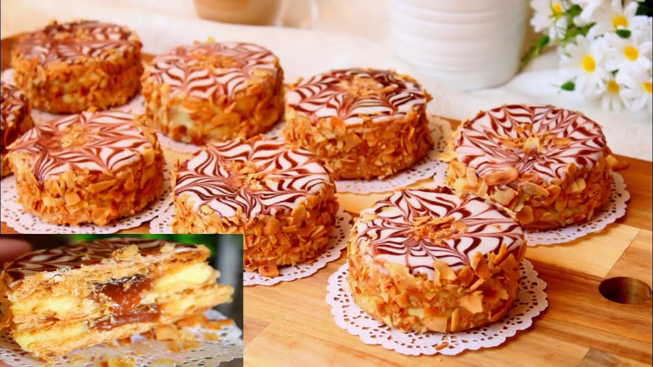 متلقايهمش في المخبزات!طارطات ميلفاي بقلب الكراميل مذاق ولا في الأحلام بطريقة مبهرة في العجين السحري