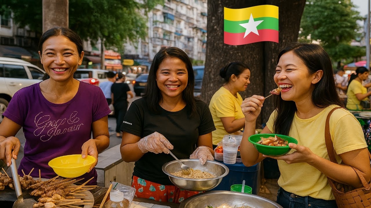 Yangon Street Food and Daily Life in Myanmar 🇲🇲 | Local Market & City Lifestyle
