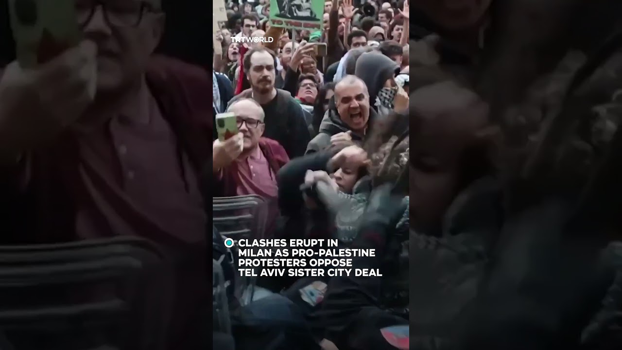 Clashes erupt in Milan as pro-Palestine protesters oppose Tel Aviv sister city deal
