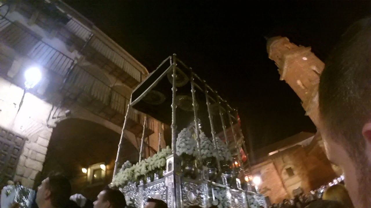 Semana Santa Montoro 2018, Virgen del Rosario por la Plaza de España - B.M Santa Cecilia