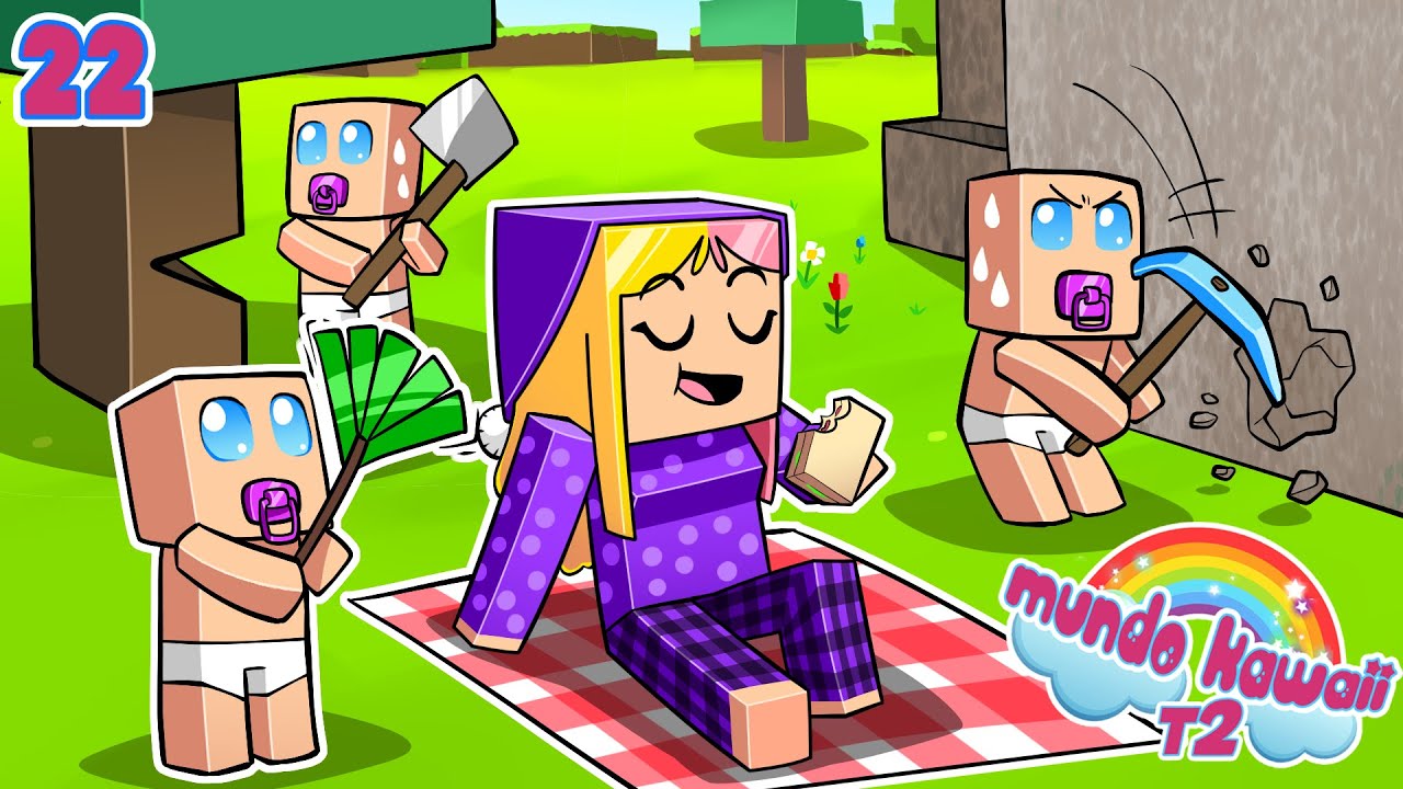OBLIGO A MIS BEBÉS A TRABAJAR y ESTO ENCONTRARON  - MUNDO KAWAII T2 MINECRAFT - #22