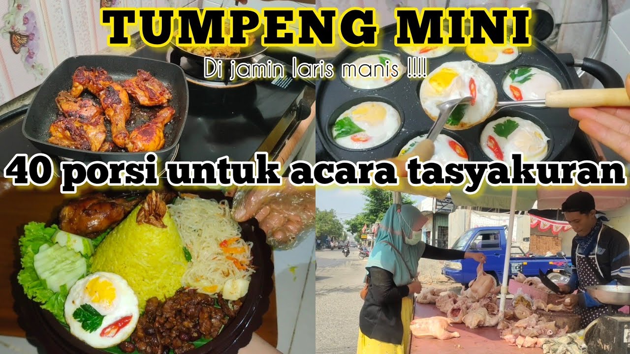 TUMPENG MINI 40 PORSI UNTUK ACARA TASYAKURAN #tumpenghias#jualanonline#nasikuning#masak#ayambakar