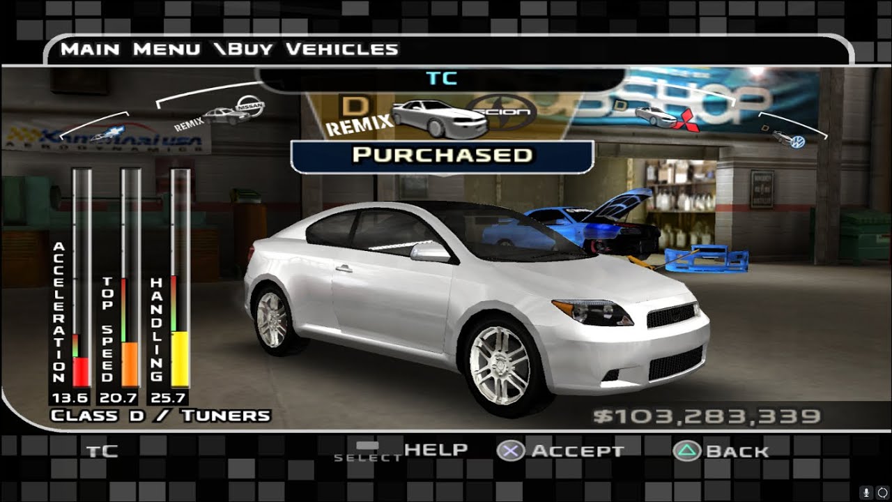 Midnight Club 3 Customization Scion TC