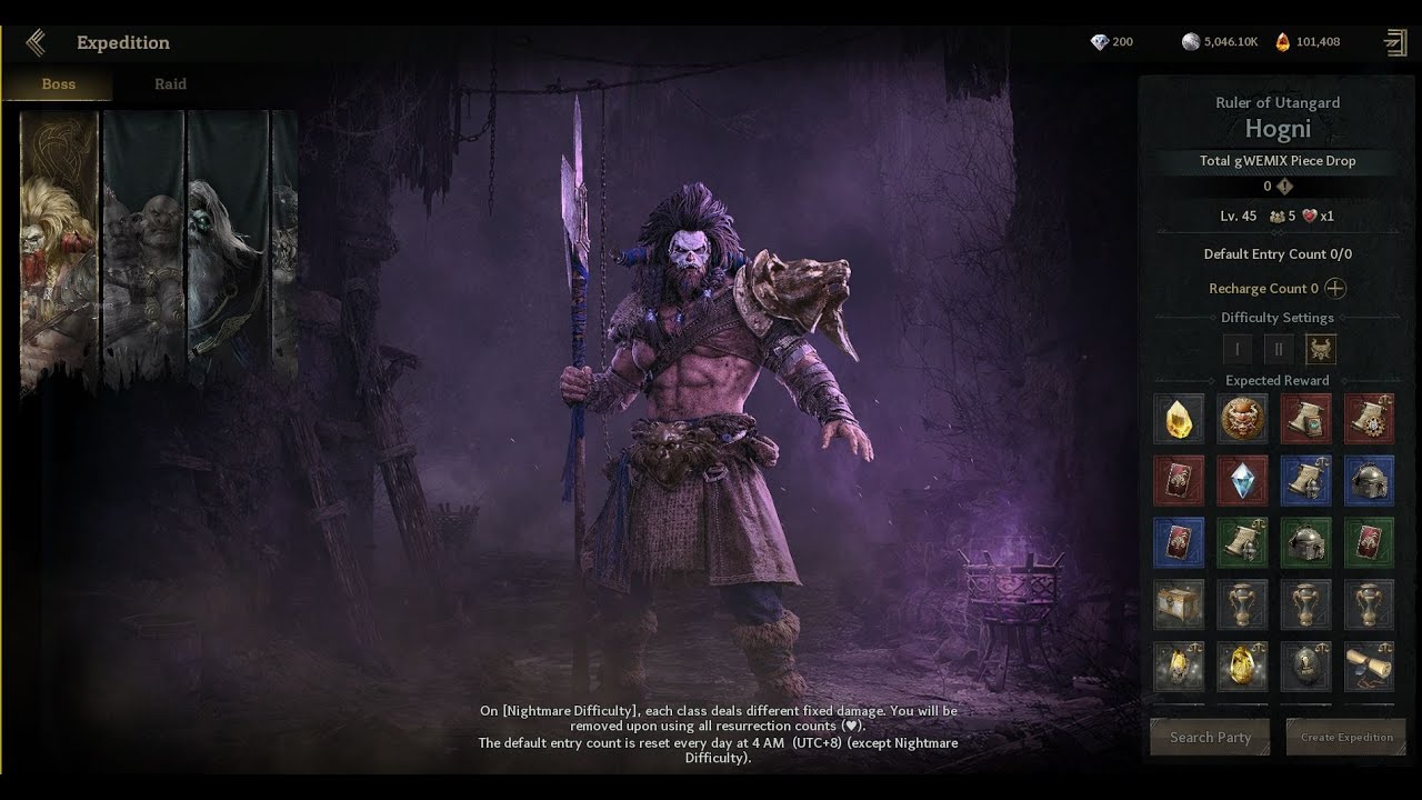 Legend of Ymir | New Expedition difficulty : Hogni - Nightmare!