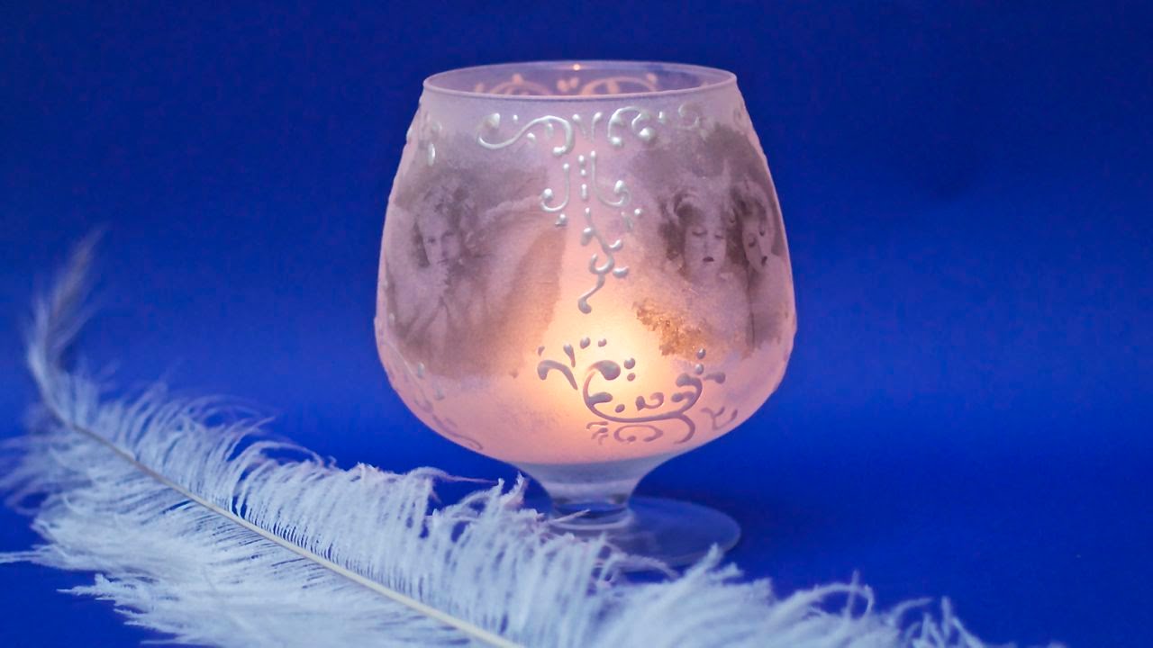 Lampion decoupage z efektem szronu - tutorial