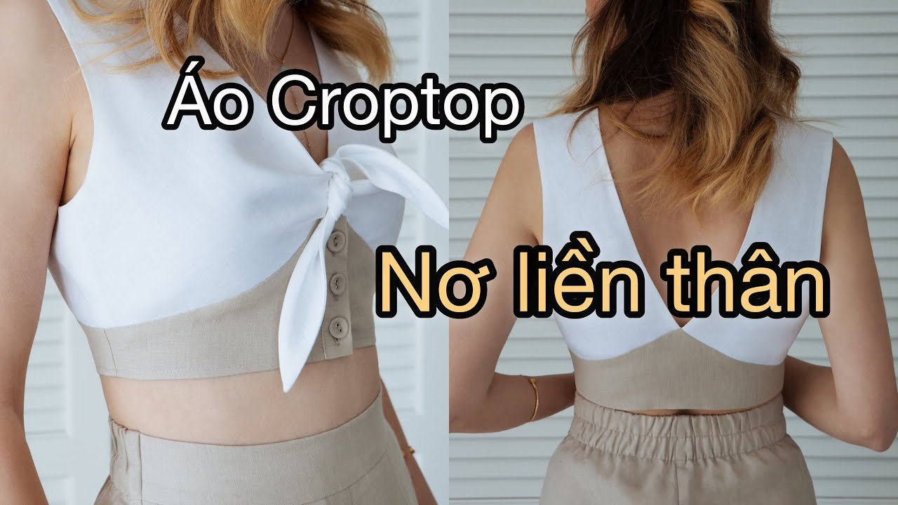 Dạy cắt may | hướng dẫn cách cắt áo croptop nơ liền thân | Hoàng Sơn designer