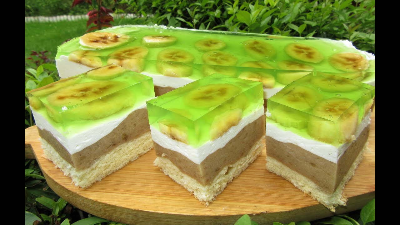 🍌🍌Ciasto na zimno  BANANOWIEC-pyszne i orzeźwiające, z masą bananową🍌🍌 #bananowiec #deser