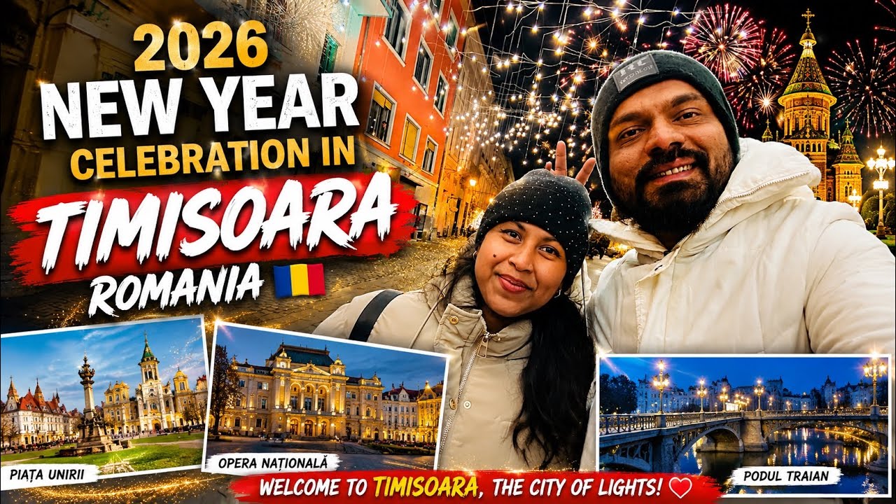 මල් වෙඩි වරුසාවකින් 🇷🇴රුමේනියාව 2026 අලුත් අවුරුද්ද ජයටම සමරපු හැටි ❄️ | Timisoara City | LK Tourism