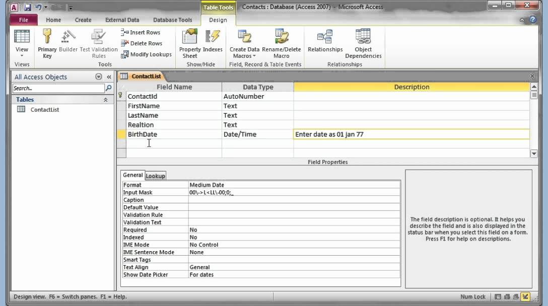 Microsoft Access 2007 2010 часть 1 (таблицы)