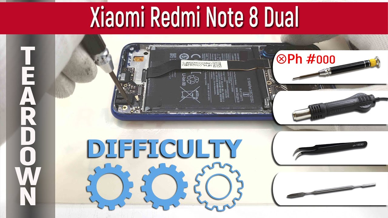 Как разобрать 📱 Xiaomi Redmi Note 8 Dual M1908C3JG Разборка и ремонт