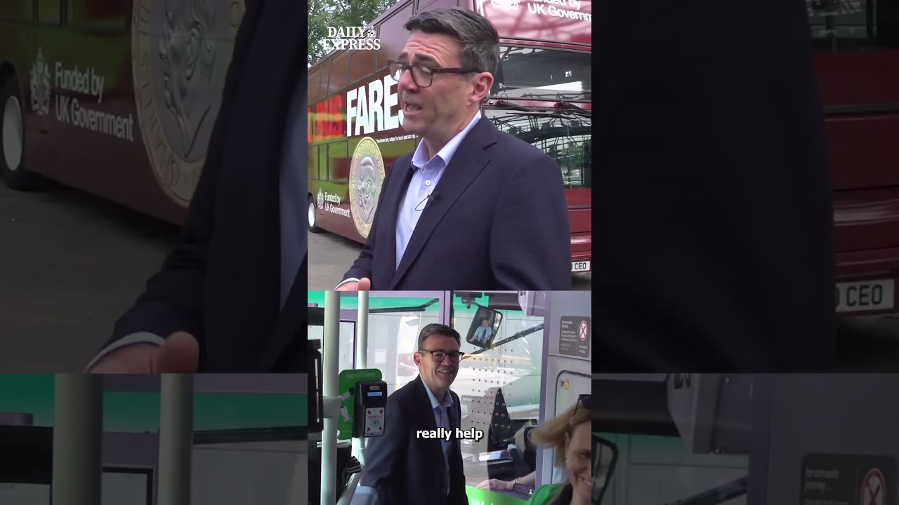 PM Andy Burnham announces bus fares across England to be capped at &pound;2 🔴  #news #ukpolitics