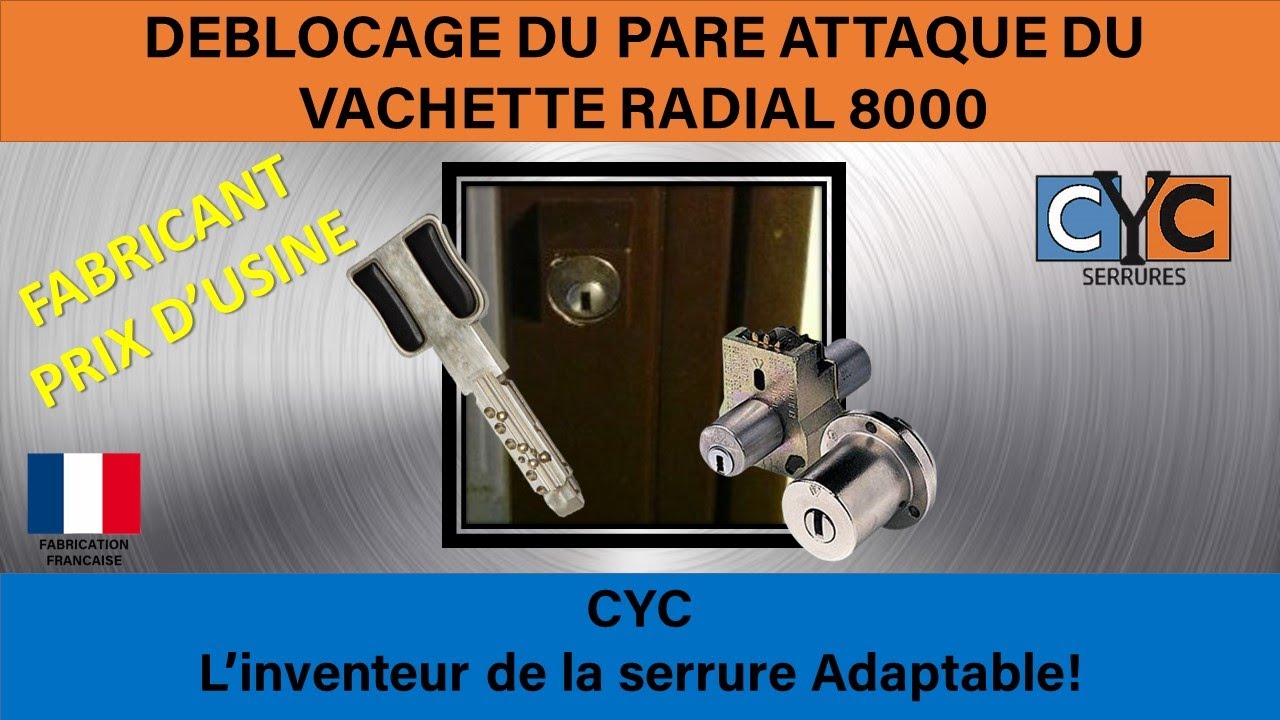 TUTO :serrure VACHETTE clé RADIAL bloquer comment la débloquer par CYC.
