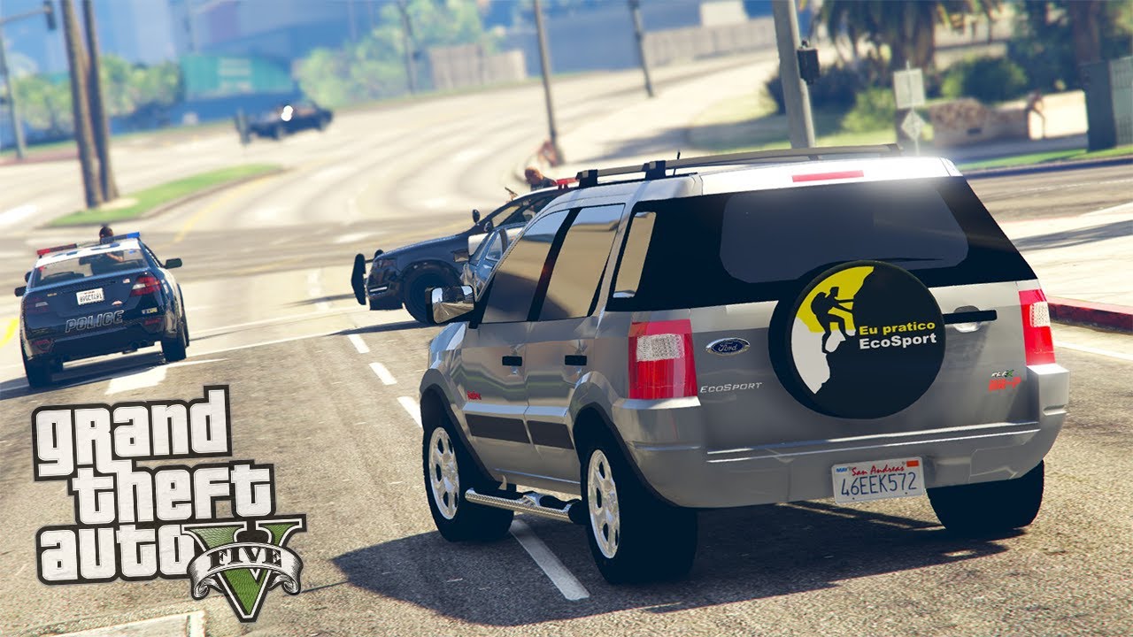 TENTANDO DAR FUGA DE FORD ECOSPORT FREESTYLE 2007 - GRAND THEFT AUTO V - GTA V MODS