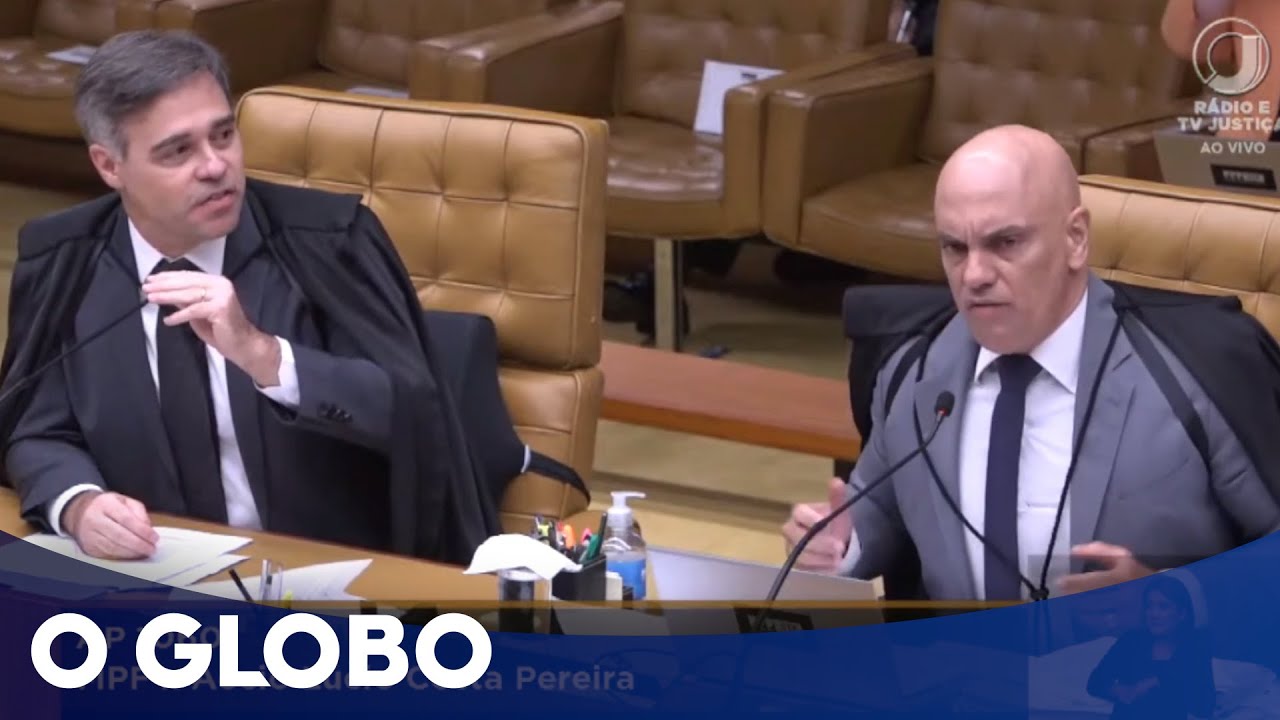 Moraes e Mendonça discutem no julgamento do atos de 8 de janeiro no STF
