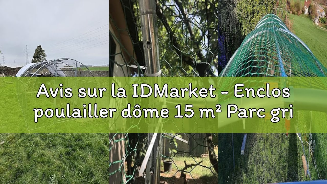 Avis sur la IDMarket - Enclos poulailler dôme 15 m² Parc grillagé 3x5 M avec Porte latérale