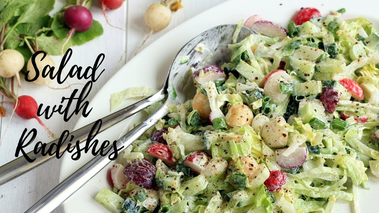 CRUNCHY GREEN SALAD WITH RADISHES RECIPE | HEALTHY SALAD RECIPES | INTHEKITCHENWITHELISA