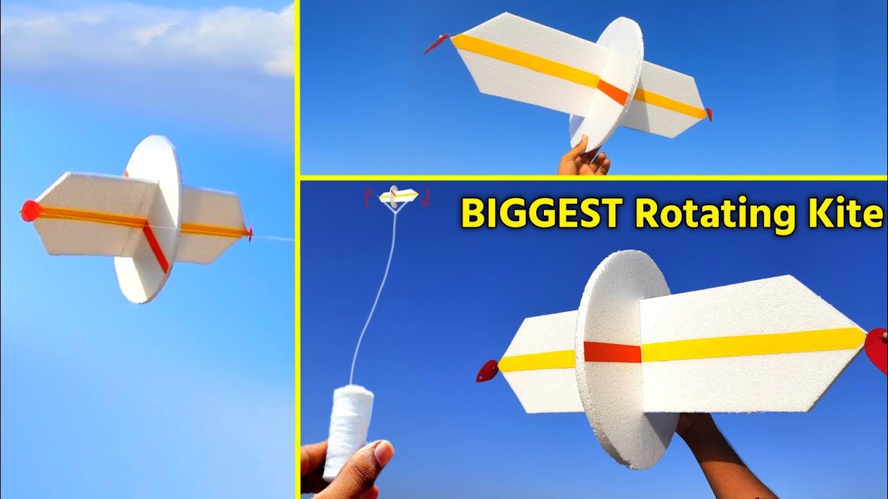 how to make rotating kite , Making biggest UFO kite , Rola Rola kite flying , how to make kite