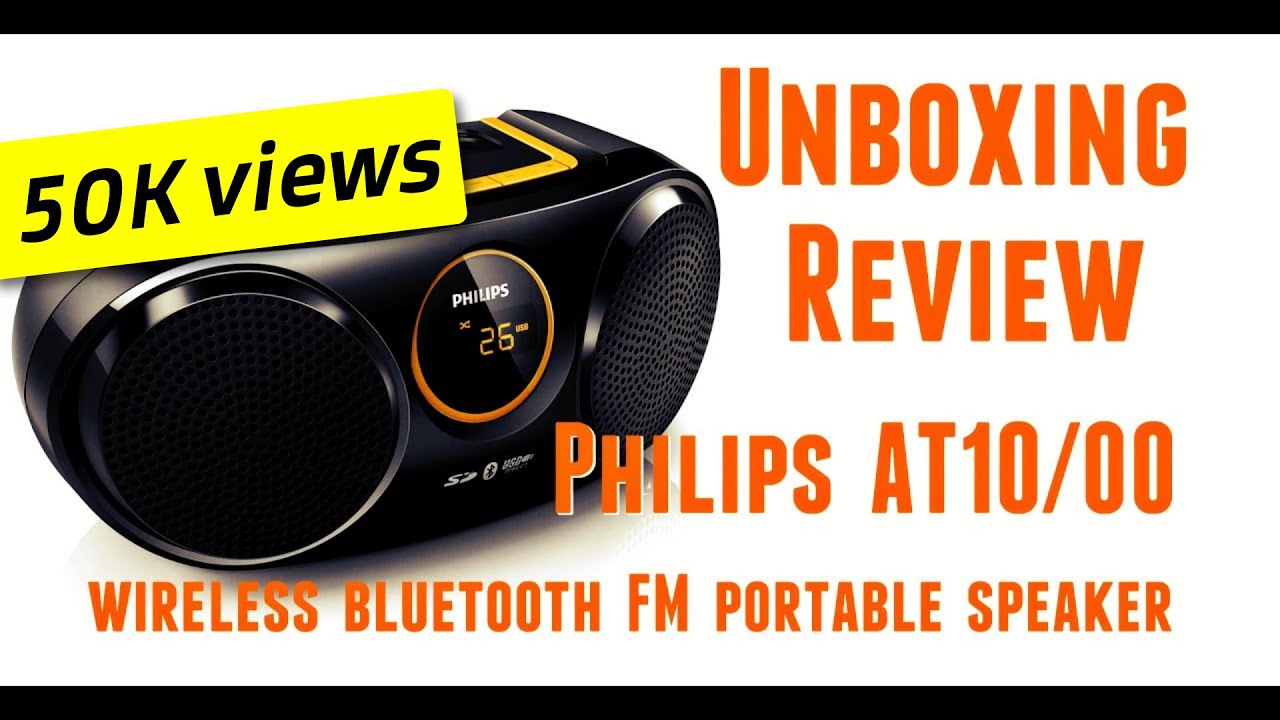 Unboxing Review - Philips AT10/00 SoundMachine Boombox - wireless bluetooth FM portable speaker