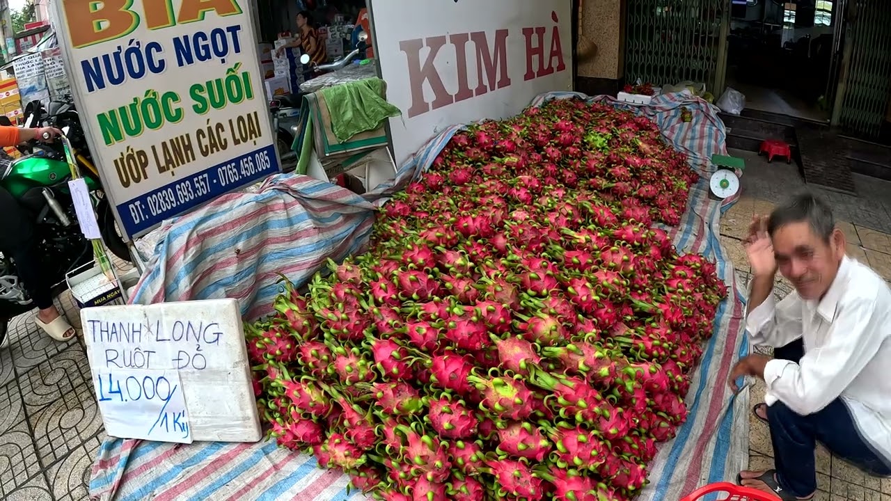 Super cheap, only $0.2 a pound of dragon fruit in Ho Chi Minh Saigon Vietnam 超平, 越南胡志明市西貢火龍果0 2美元一磅