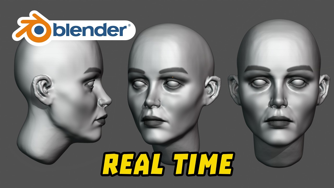 How to sculpt head in blender - Blender sculpting tutorial - Female