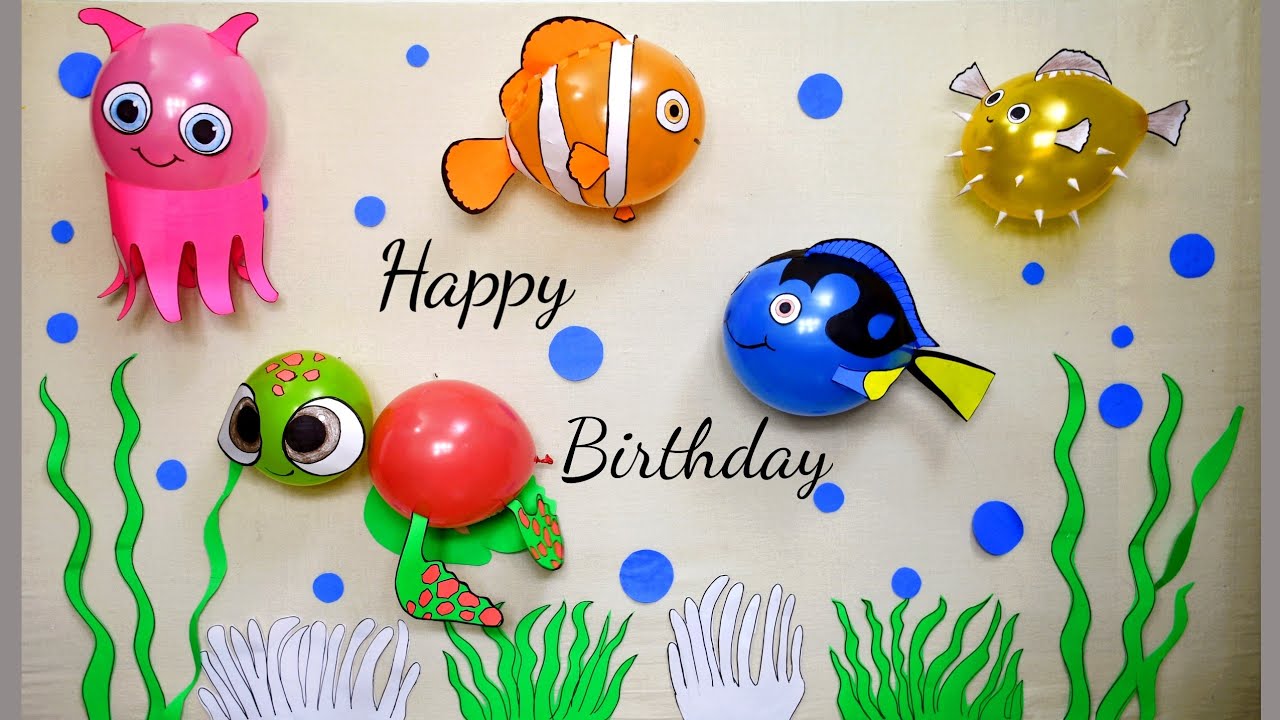 BALLOON decoration for Birthday (2020)/NEMO Fish theme decoration/Birthday decoration ideas at Home