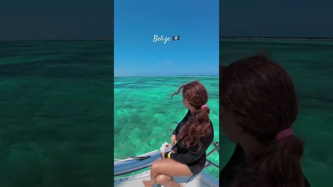 AMAZING Caribbean Sea of Belize 🌊 #belize #cayecaulker #carribean #caribe #belizetravel #travel