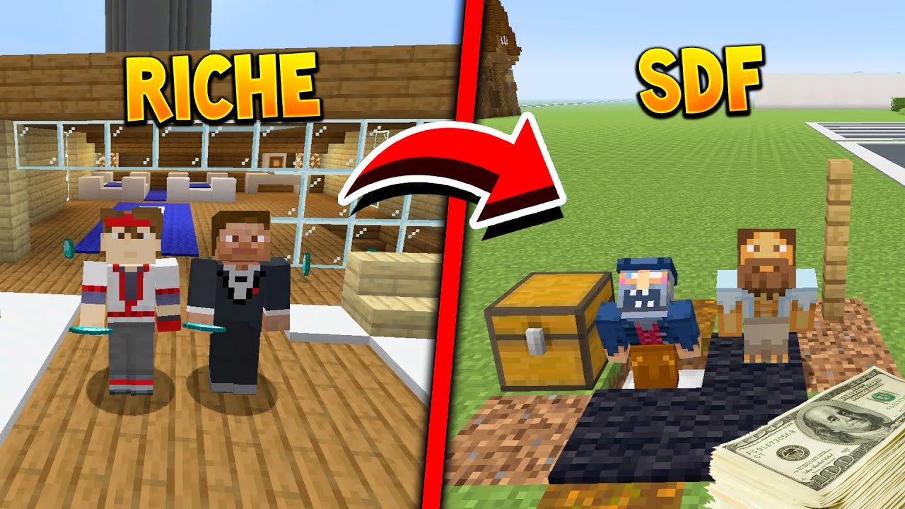 UN RICHE DEVENU SDF ! 😥 ÉPISODE 1 MINECRAFT COURT MÉTRAGE FILM RP FULLBOSS SDF DEVENU RICHE