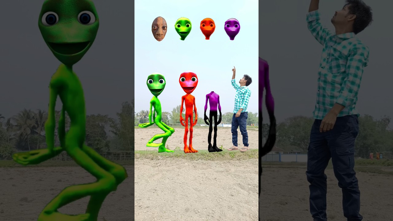 green red, purple & black alien vs Me correct headmatching new game magical video | #viral #vfx