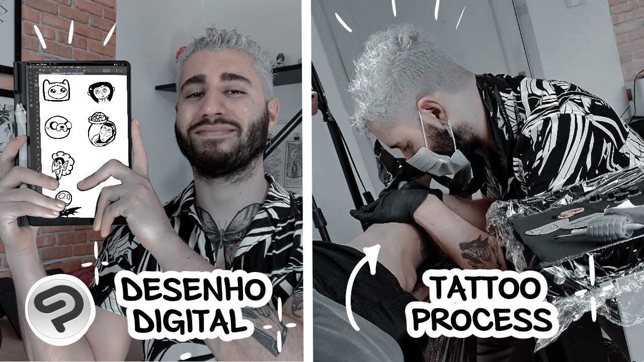 DESENHEI 10 ARTES PARA TATUAR UM CLIENTE | TATTOO PROCESS E DIGITAL ART NO CLIP STUDIO PAINT