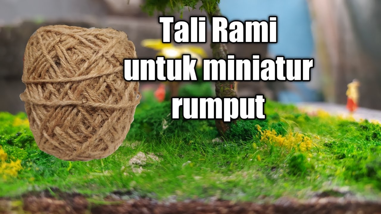 miniatur rumput sintetis untuk diorama dari tali rami