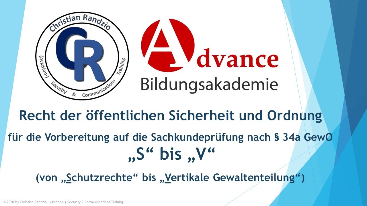 Recht der öffentlichen Sicherheit und Ordnung - Begriffsbestimmungen 