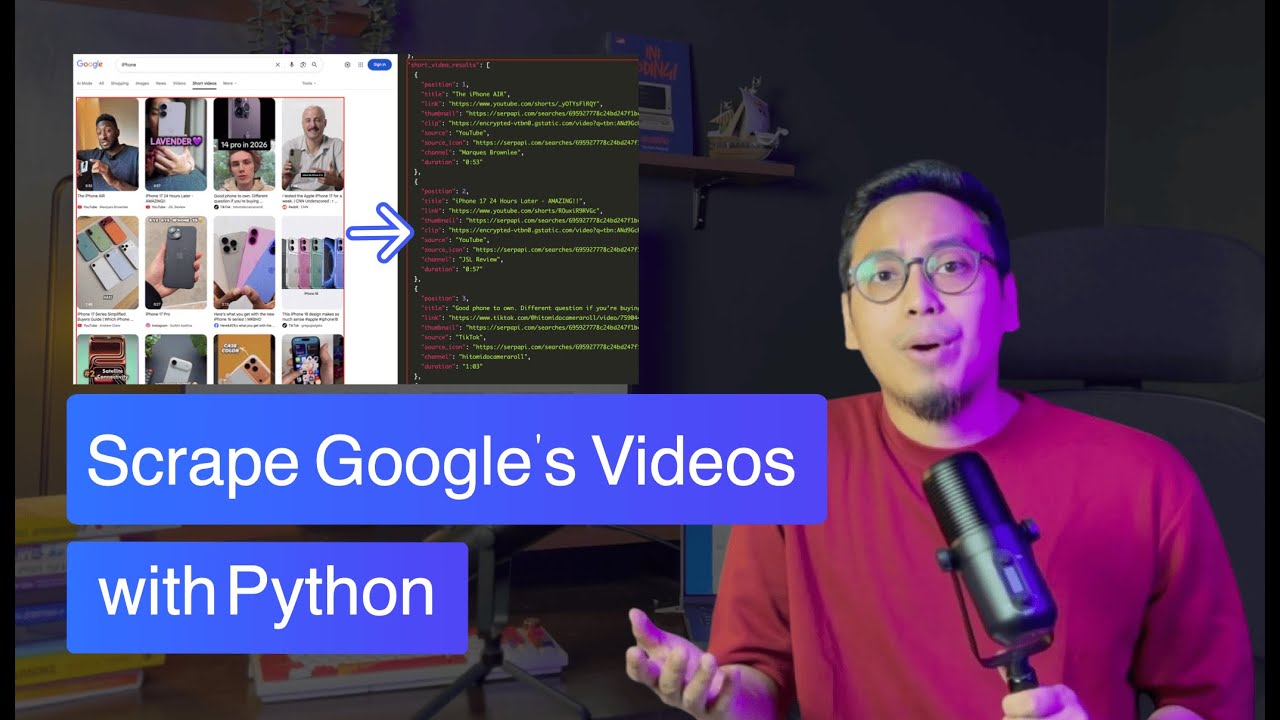 Как извлекать видео из Google (Python и простой API)