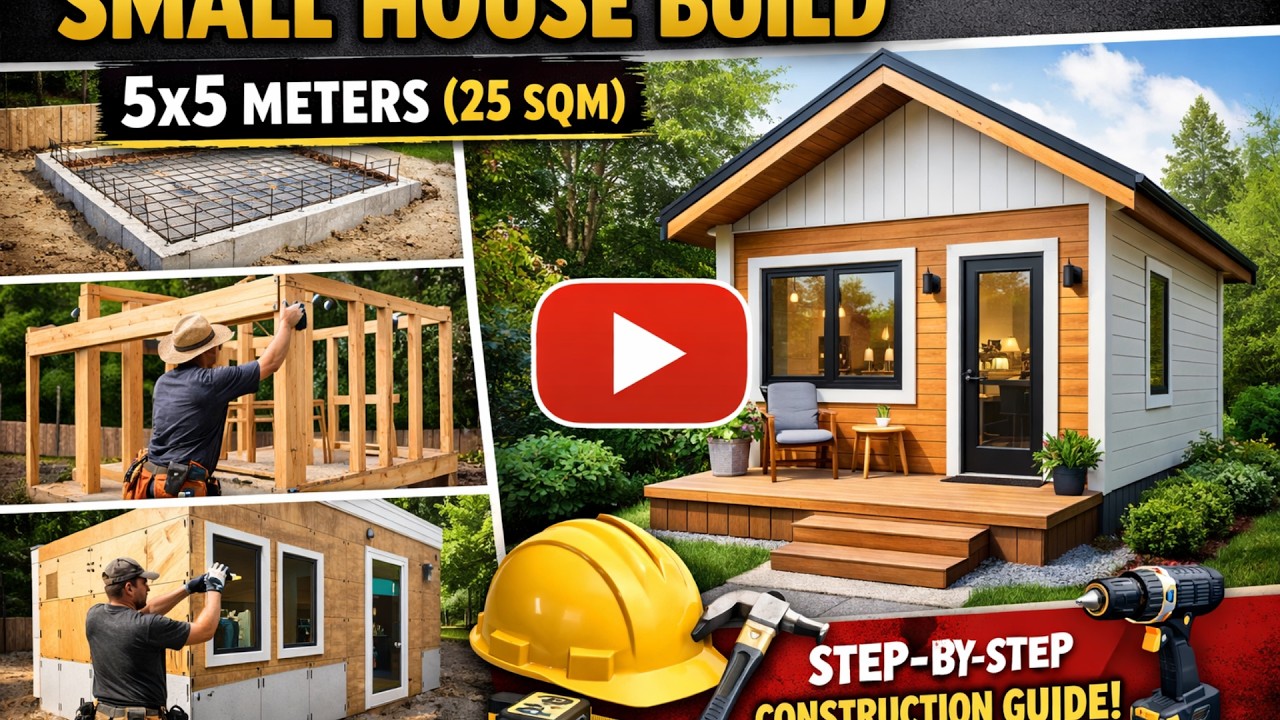 Small House Design 5x5 Meters (25 Sqm) | Complete Step-by-Step Construction Guide | Tiny Home Build
