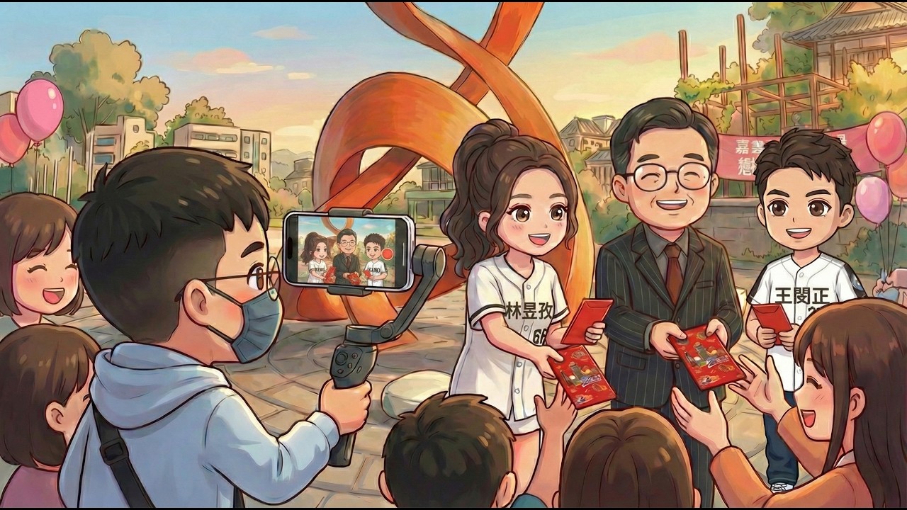 年前衝刺第二天！啓楷、昱孜、閔正在中央廣場發、文化路夜市紅包袋跟大家拜年！ #嘉義市 #民眾黨 #張啟楷 #林昱孜 #王閔正