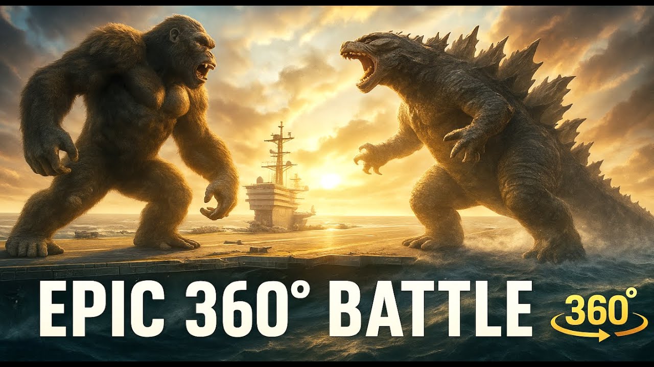 360&deg; Godzilla vs. Kong: Epic Ocean Battle | VR Monster Fight Experience! - Fan Made Animation Video