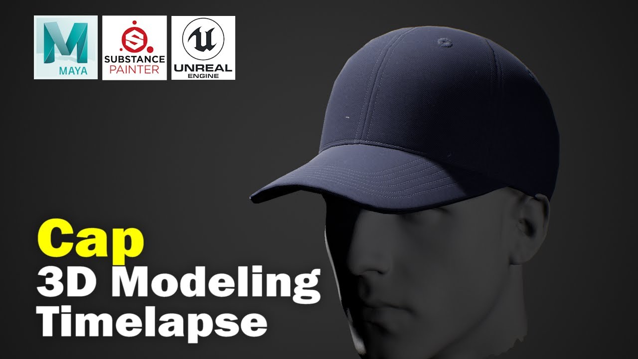 【Maya】3Dで帽子をつくる！ / Cap 3D Modeling Timelapse【UE4】