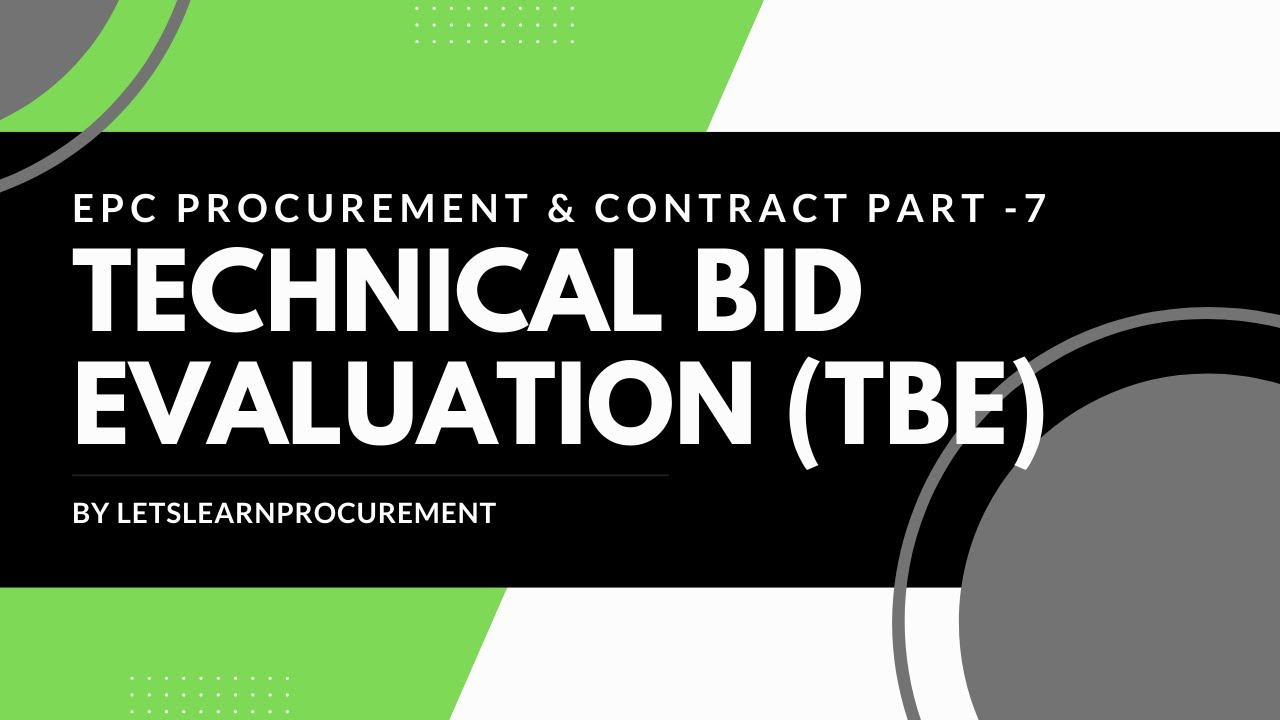 Technical Bid Evaluation ( TBE) | EPC Procurement & Contracts | Part -7 | (1min)