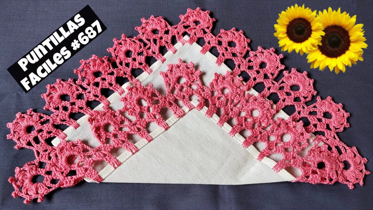 🌸ORILLA PARA SERVILLETAS BONITA Y FACIL✨ PUNTILLAS FÁCILES 687