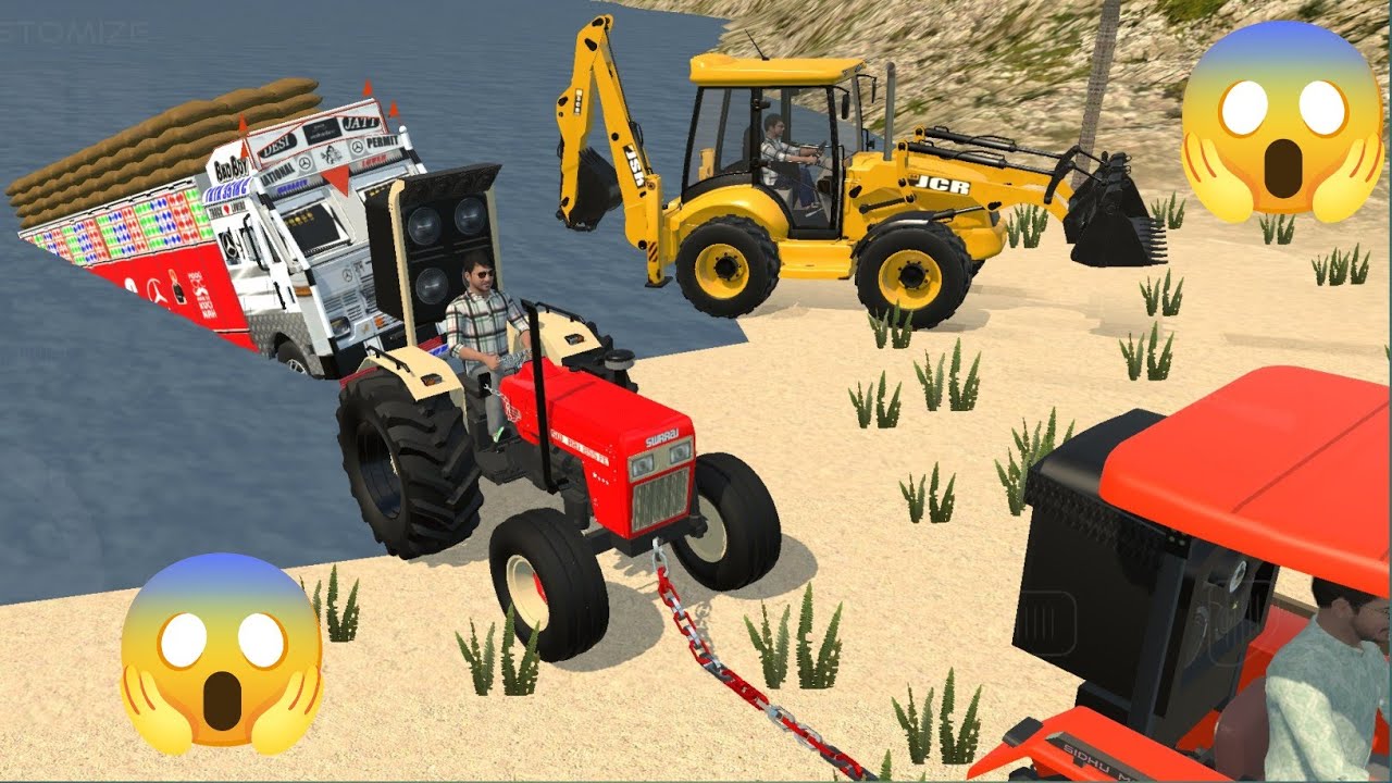 Long slide game with Drive JCB and Uploading | Stone From Dumper | #truck #jcb #tractor