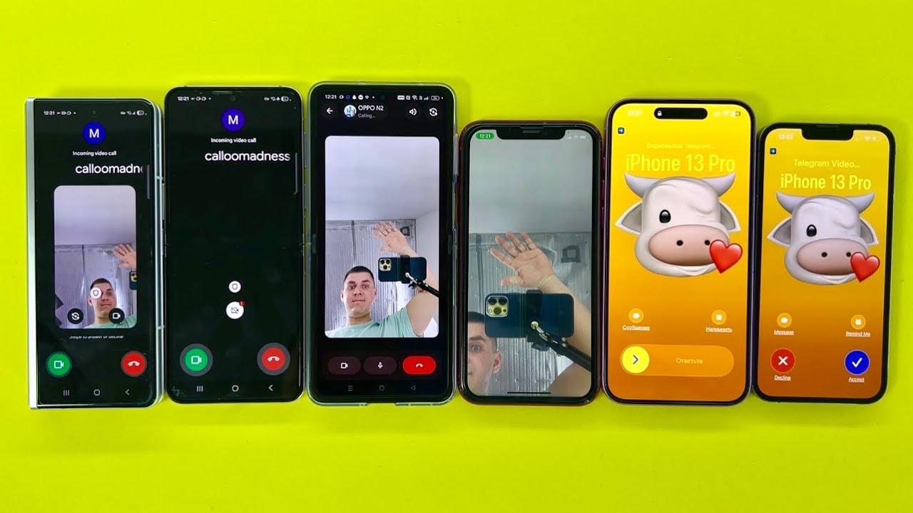 Telegram Vs Google MEET Social Media Incoming Call OPPO N2 Flip,Samsung Fold & Flip/ iPhone 16,11,XR