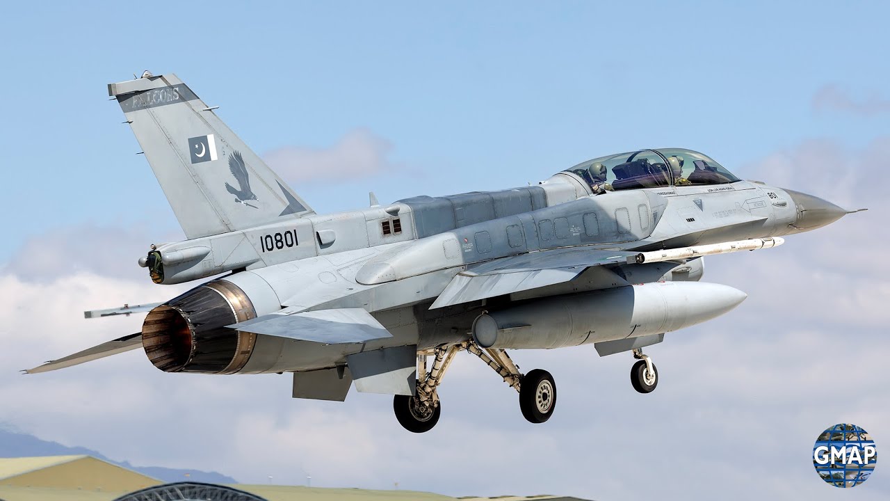 Pakistan PAK F-16's in action close distance 