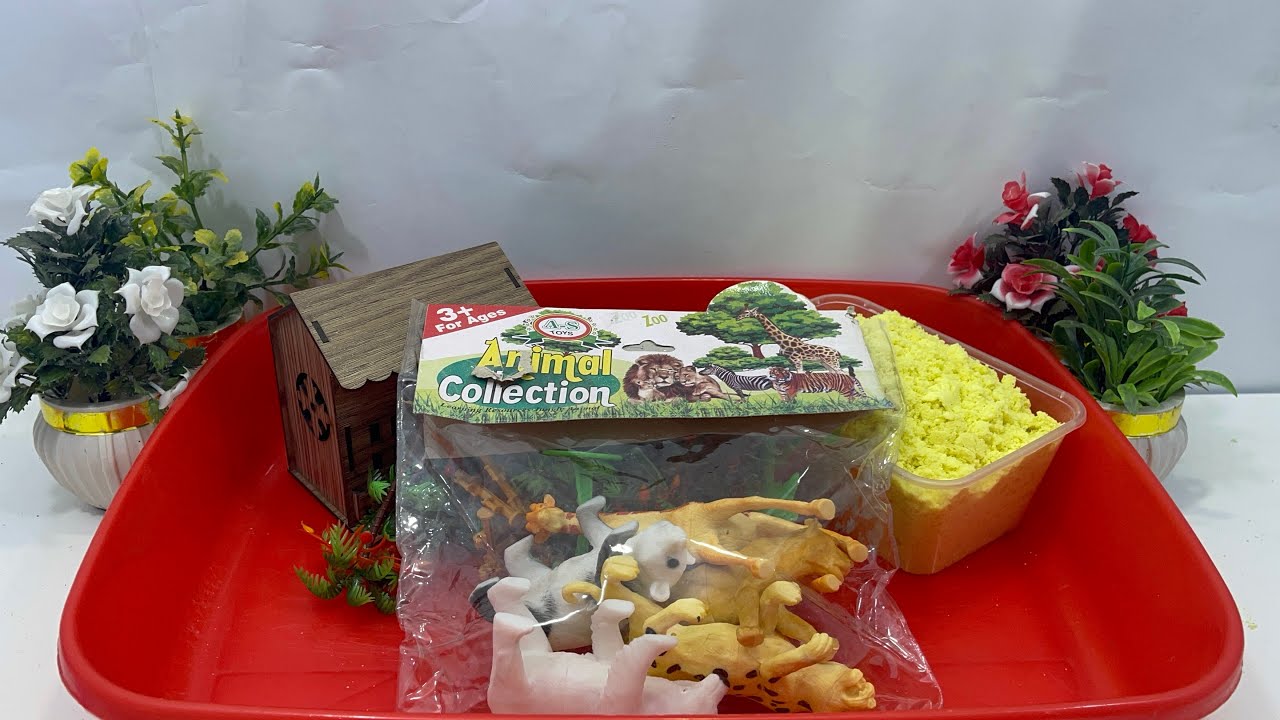 Unboxing Animal Toys to Build a Mini Farm Surrounded by Wild Animals🐄🐅🌴 |#miniatureworld #asmr #toys
