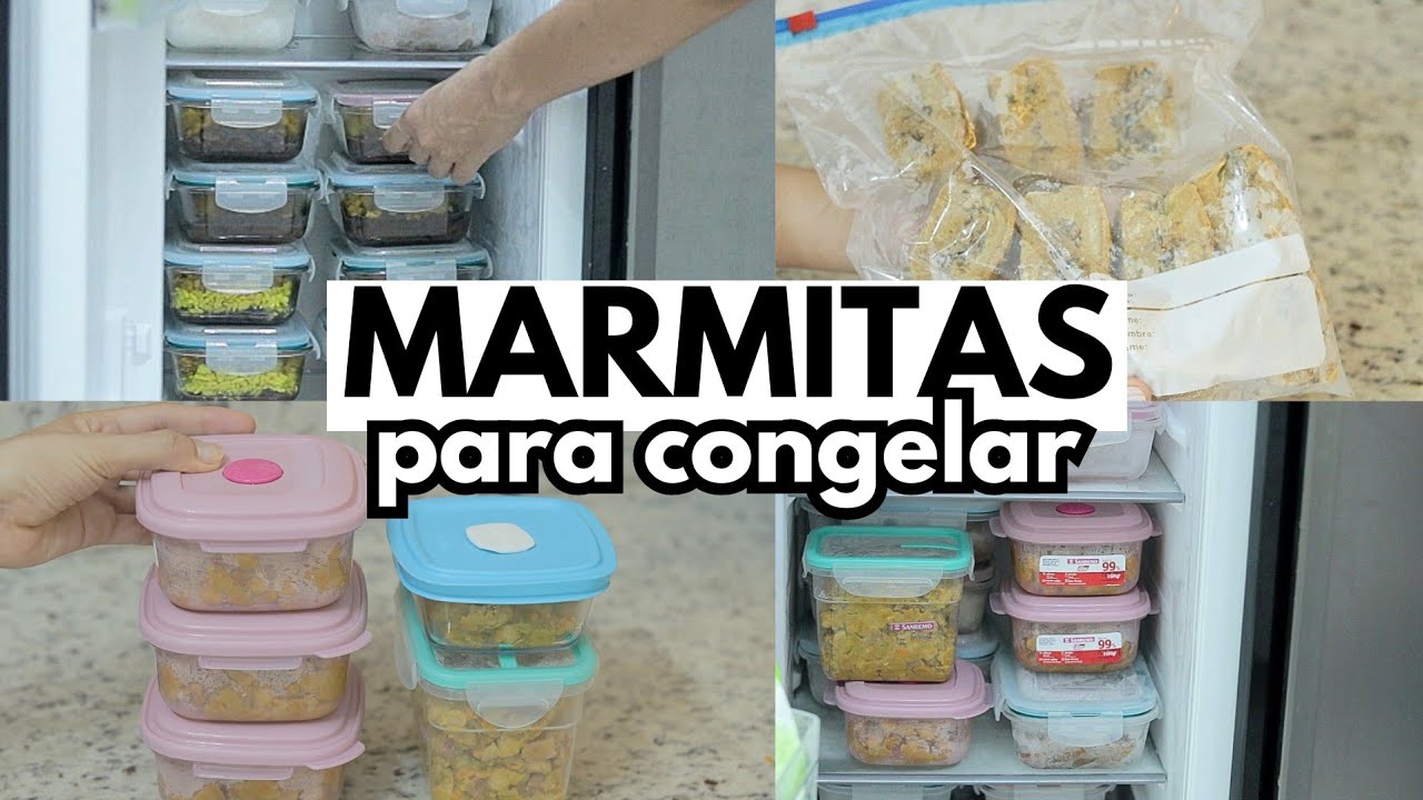 MONTANDO MARMITAS PARA CONGELAR: ALMOÇO E OUTRAS REFEIÇÕES