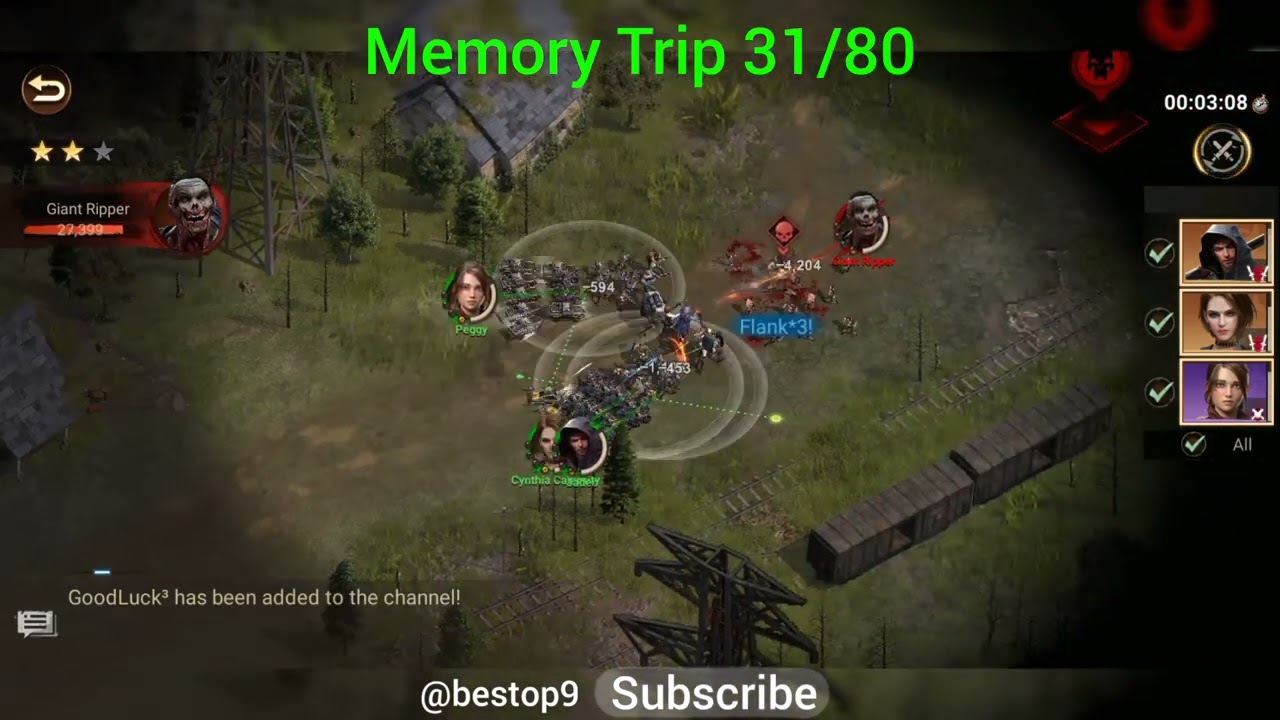 Memory Trip 31/80 doomsday last survivors how to complete. 1 to 80 available or coming in chanel