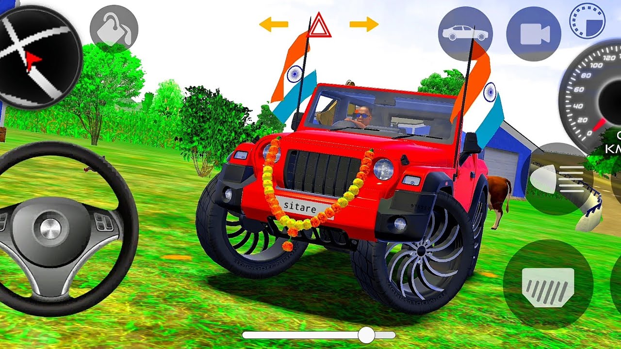 Modified mahindra thar off-roading game 😈 (indian 3d simulator) Powerfull Thar 💪