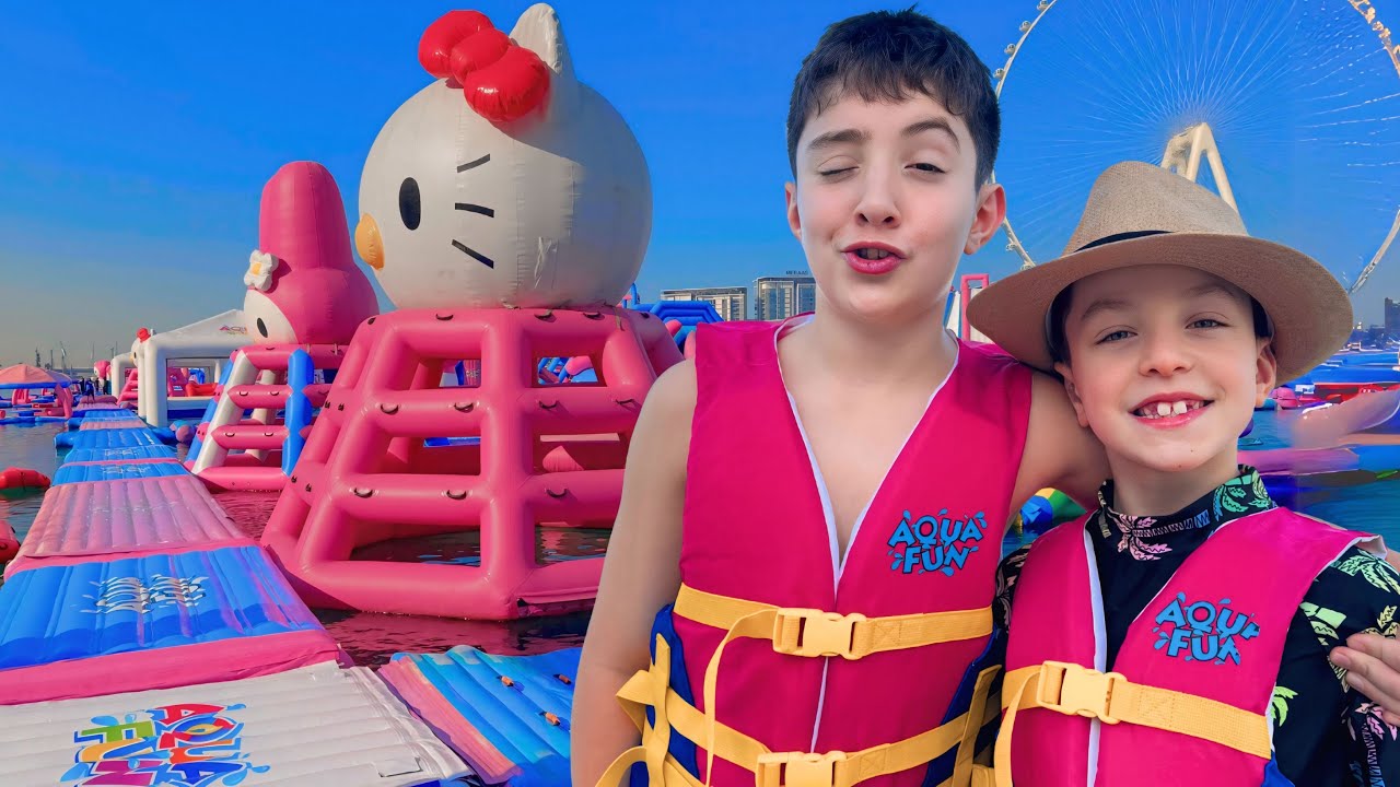 Water Park Adventure for Kids 💦 World&rsquo;s Largest Inflatable WaterPark ☀️ Family Fun