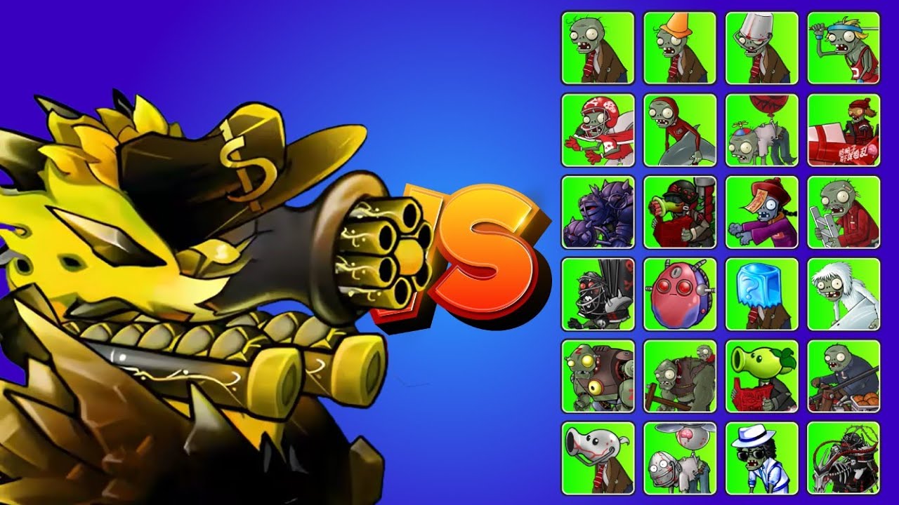  Bounty hunter big Gatling Pea Plant VS All Fusion Zombies | Plant VS Zombies Fusion 