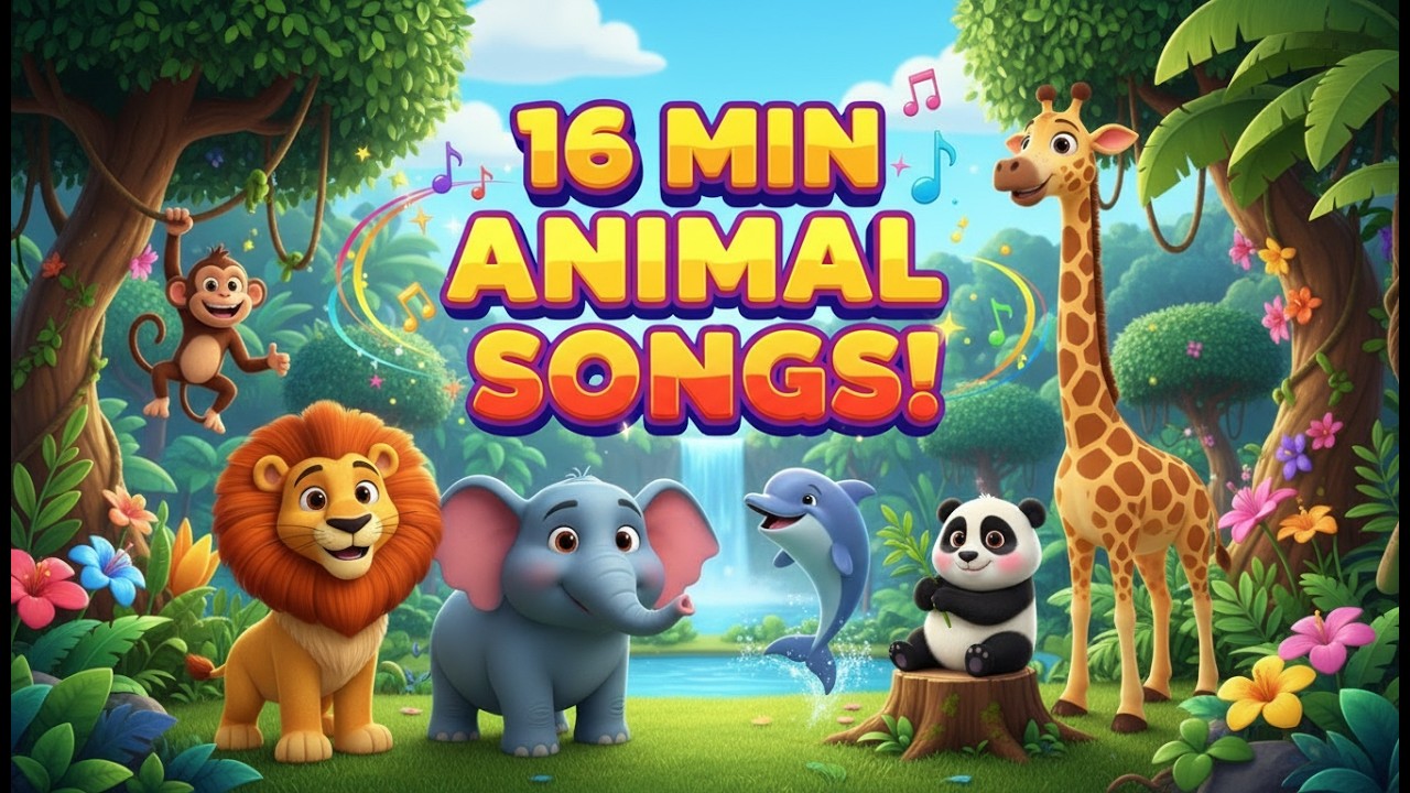 Animal Songs Compilation (16 Minutes) 🐶🐷🐠 Learn Animals the Fun Way!