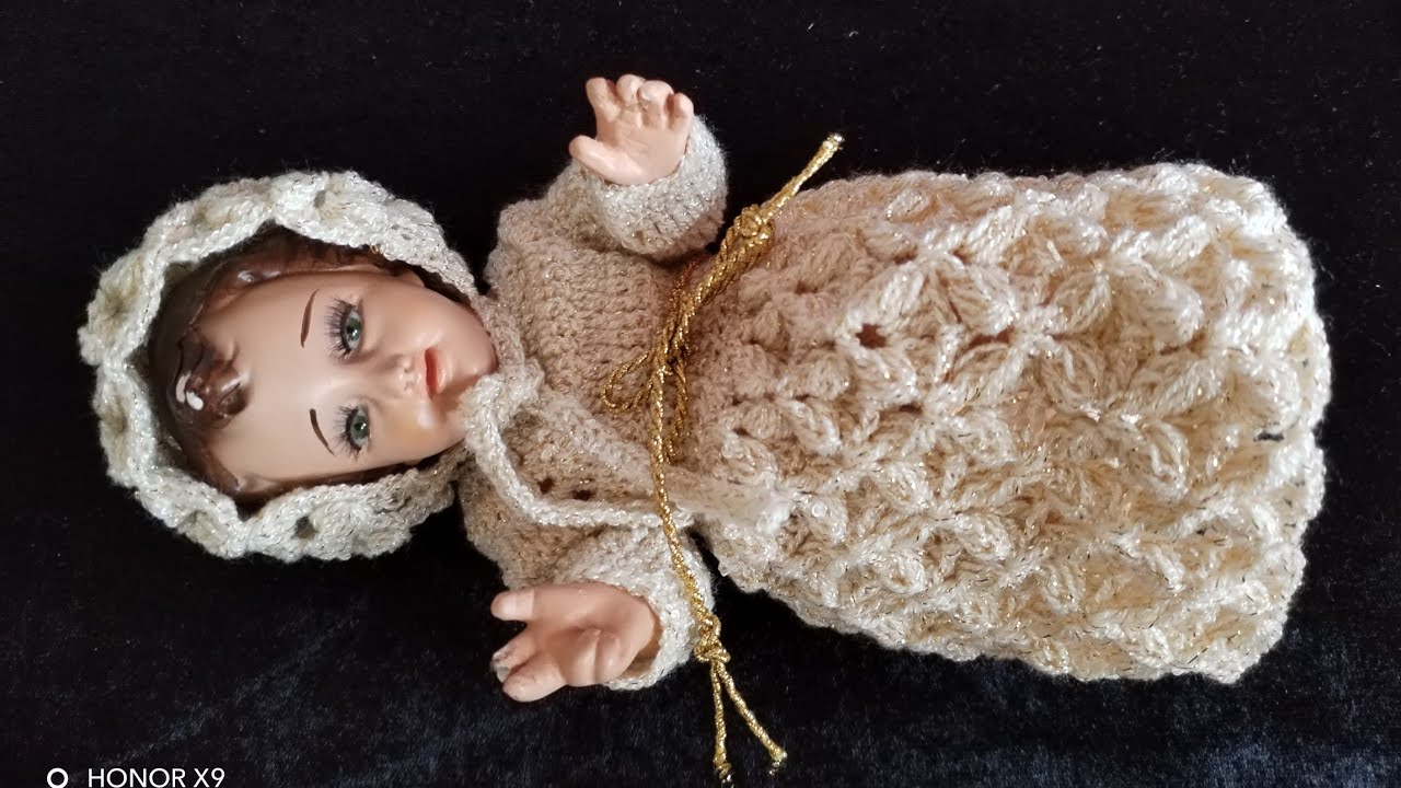Ropón para Niño Dios de 18cm  tejido a crochet 
