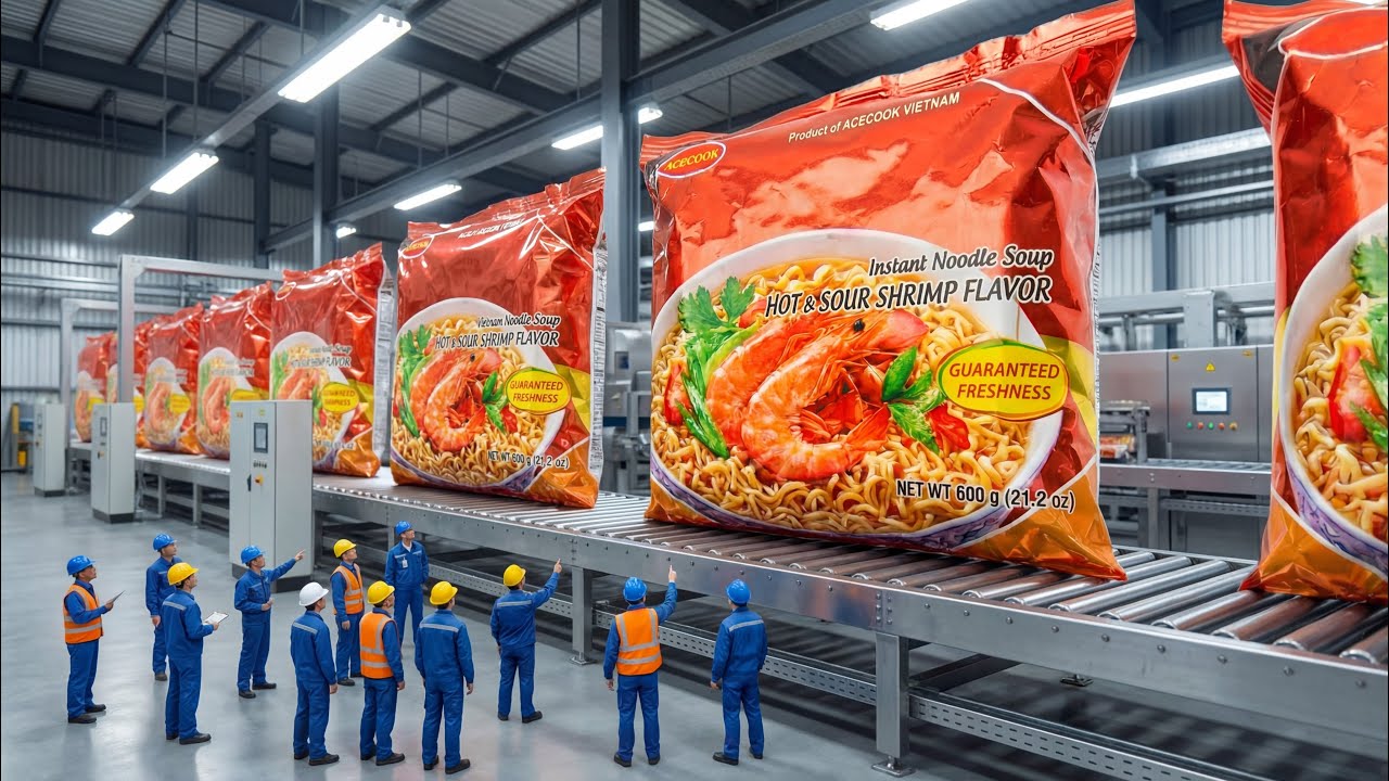 Inside a $500 Million Instant Noodle Factory From Wheat to Cup (Full Process)